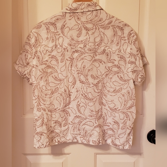 Womens a.n.a (a new approach) linen short sleeve blouse size S - Picture 7 of 7